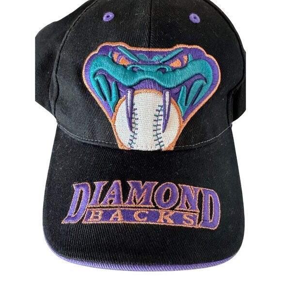 Arizona Diamondbacks Baseball Cap Unisex OSFA Black Purple Snake Logo Cotton Gen - Picture 2 of 10